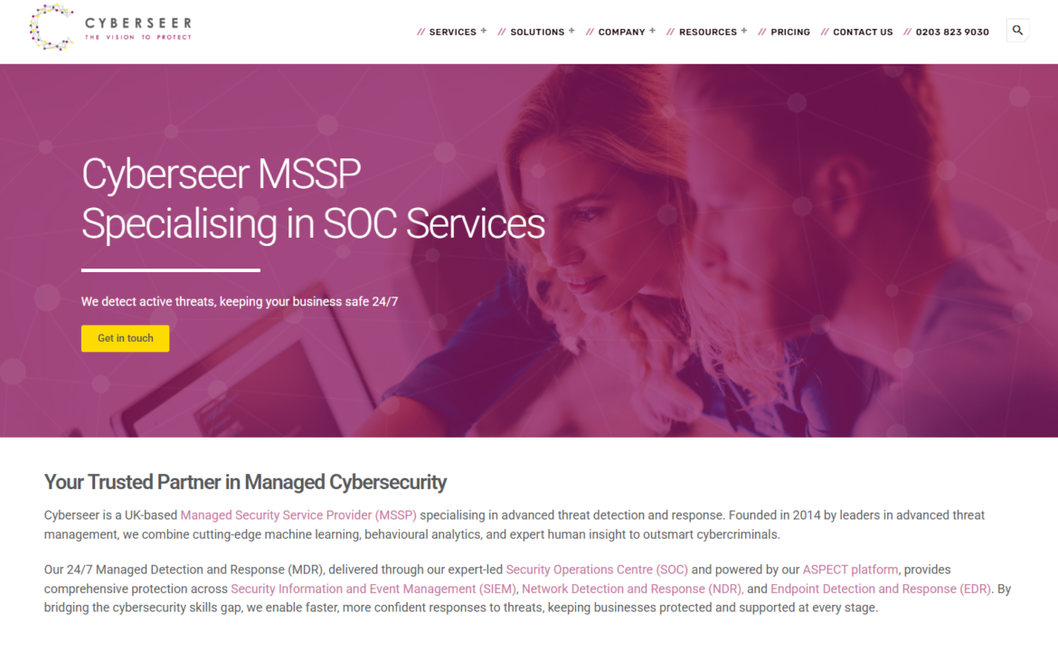 Cyberseer Recognised as an Authorised Managed Detection & Response Service Partner Powered by Darktrace ActiveAI Security Platform™
