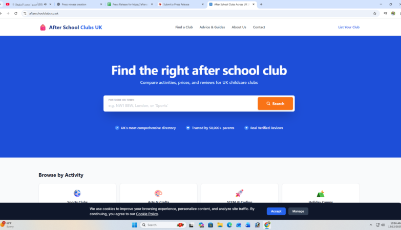 AfterSchoolClubs.co.uk Launches to Help UK Parents Find Trusted After-School Activities Faster